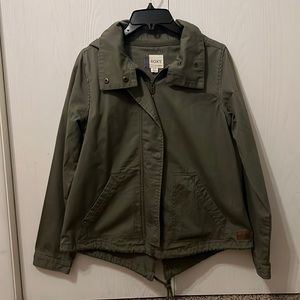WOMENS ROXY JACKET MILITARY GREEN WITH EMBROIDERED DETAIL SIZE S
